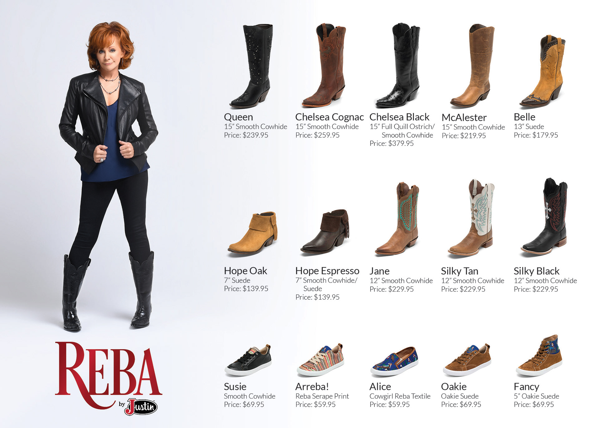 Reba By Justin Catalog card
