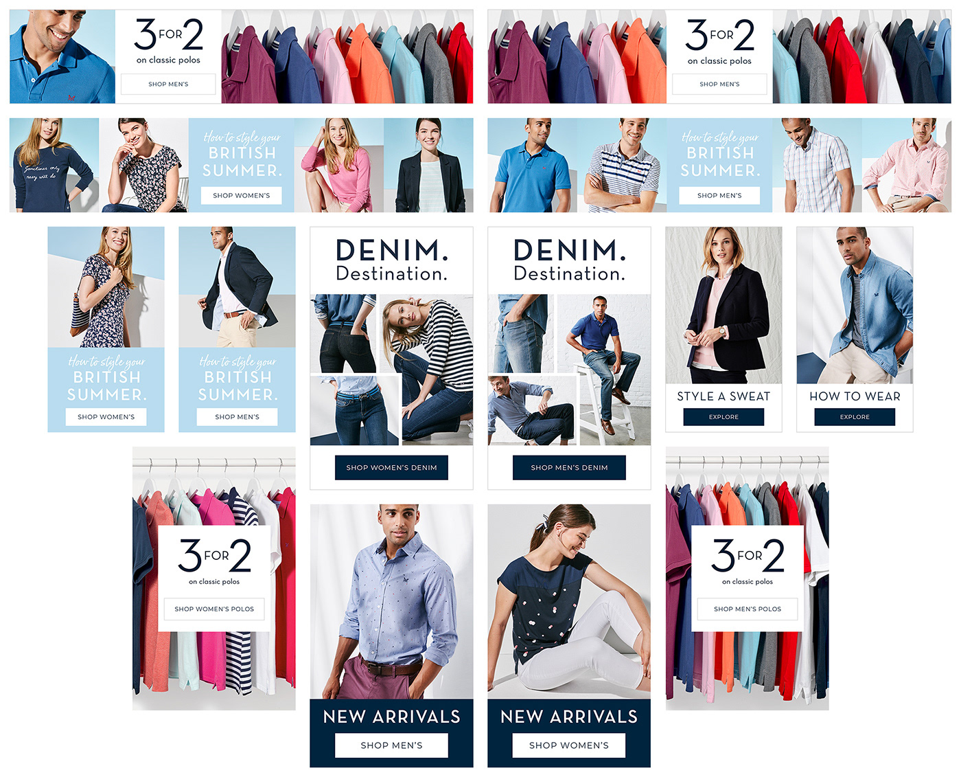 Crew Clothing Banners - Various