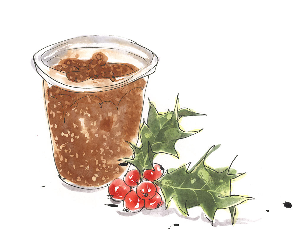 illustration for a citrussy dried fig preserve recipe