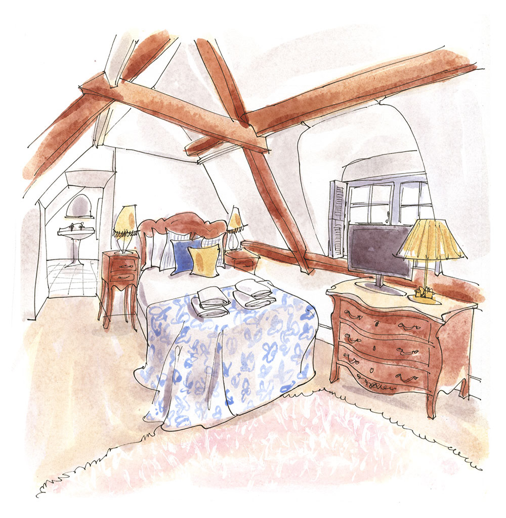 bedroom interior illustration