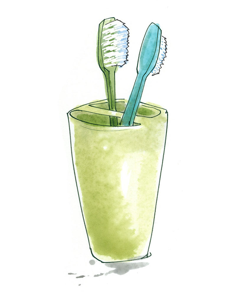 toothbrushes in a cup