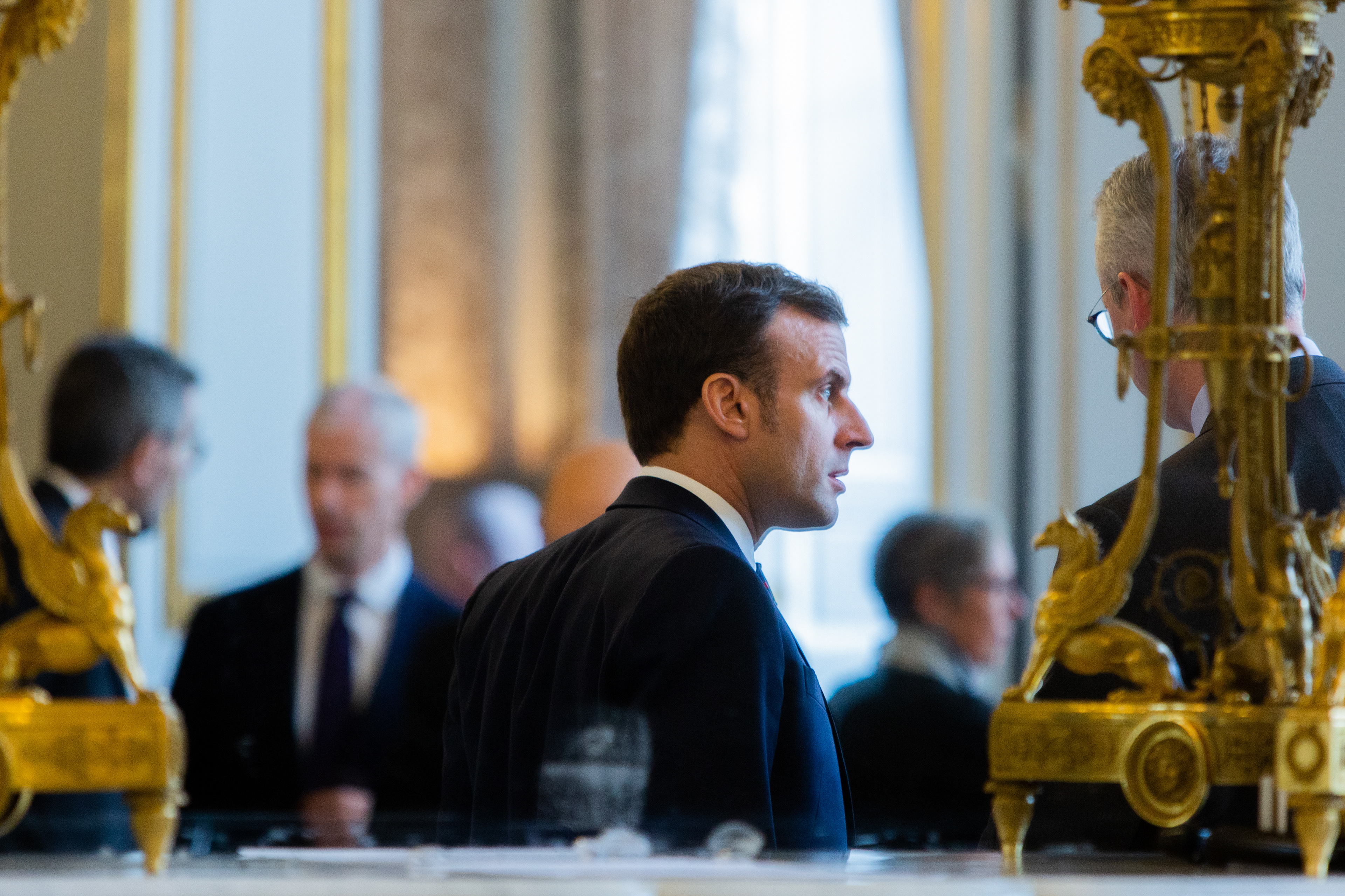 Emmanuel Macron lors du conseil des ministres le 19/02/2020