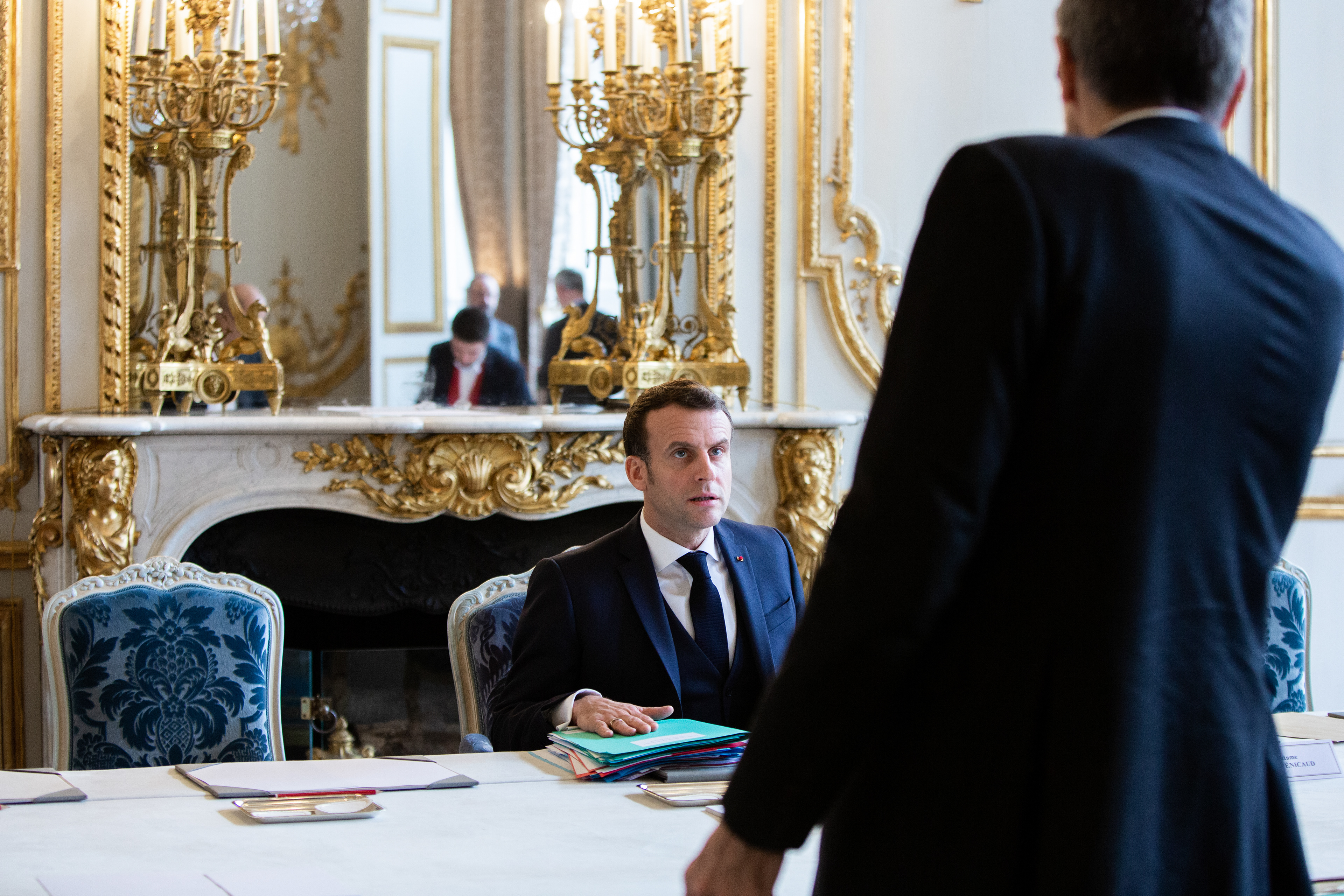 Emmanuel Macron lors du conseil des ministres le 19/02/2020