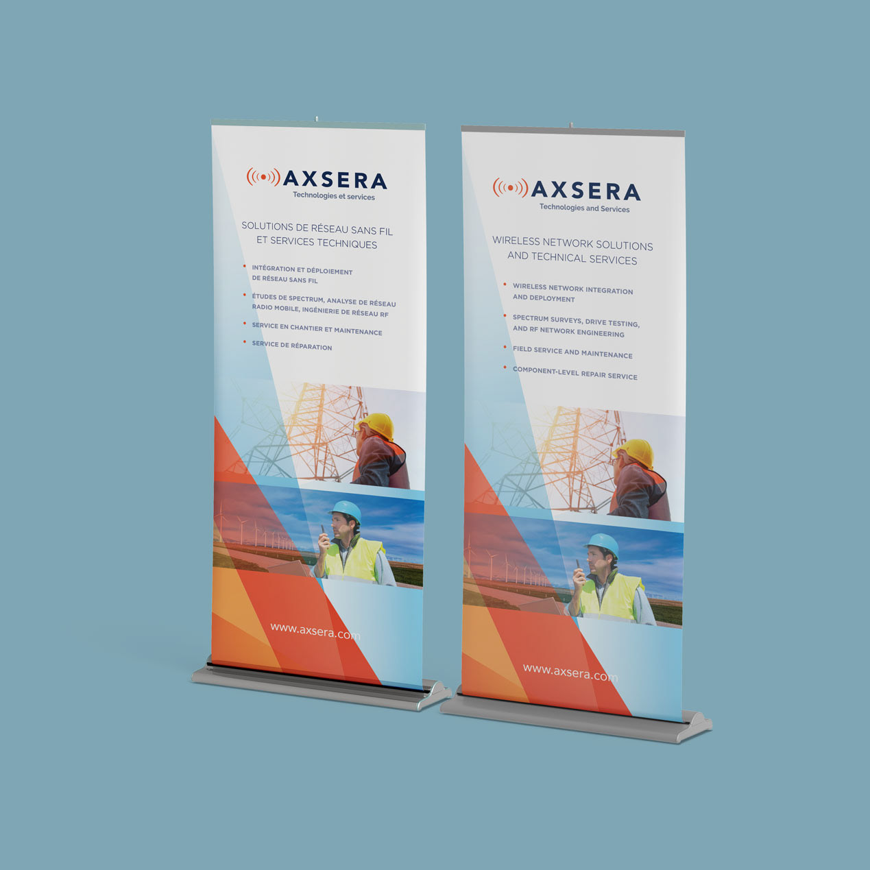 Roll up banners. Client : Axsera. © Design DXM