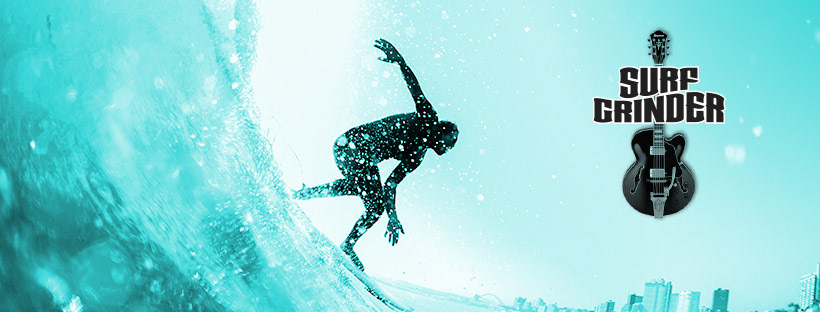 Facebook header (logo application). Client : Surf Grinder (band). © Design DXM 2018