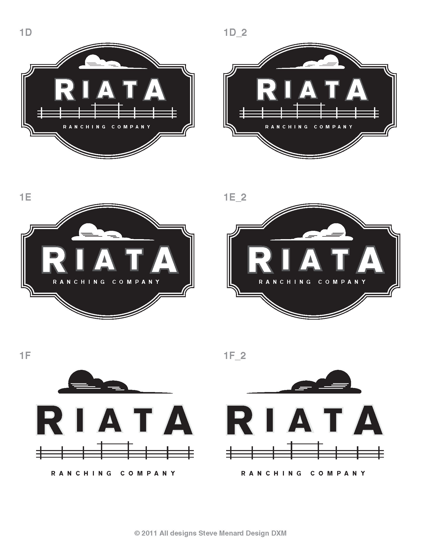 Logo concepts for Riata Ranch. © Design DXM
