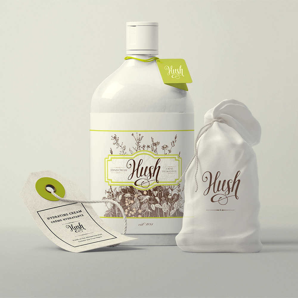 Hush personal hygiene products (concept). © 2018