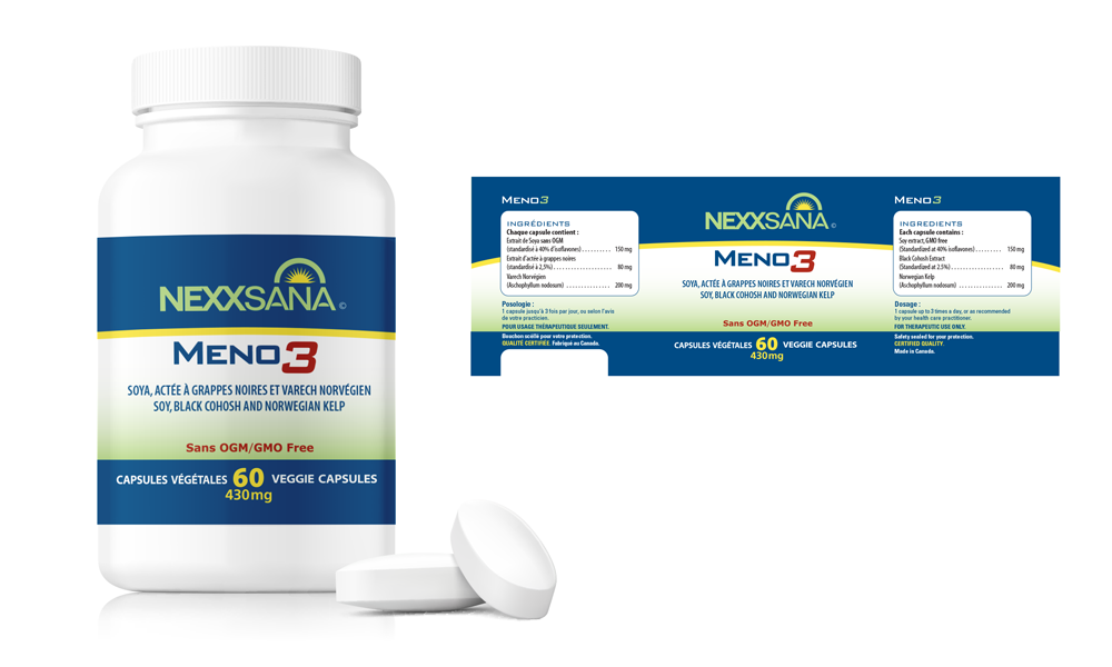 Nexxsana pill jar label. Client : Nexxsana. © Design DXM