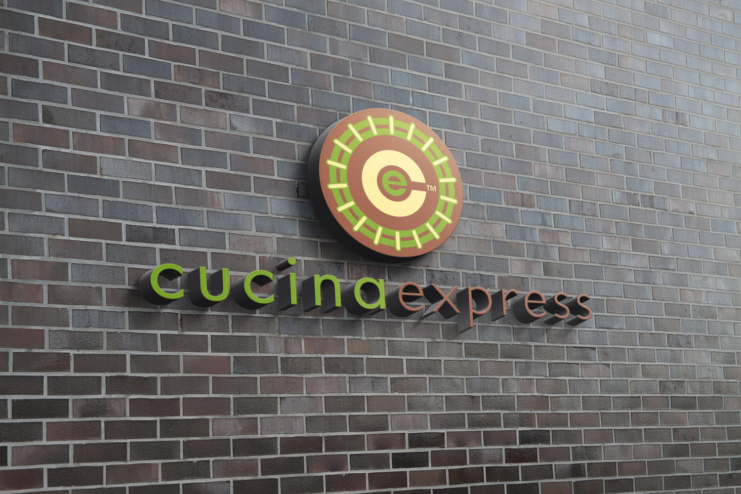 Logo design and application for Cucina Express café. © Design DXM.