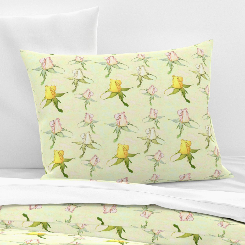 Floral Pattern with Soft Rosebuds - Standard