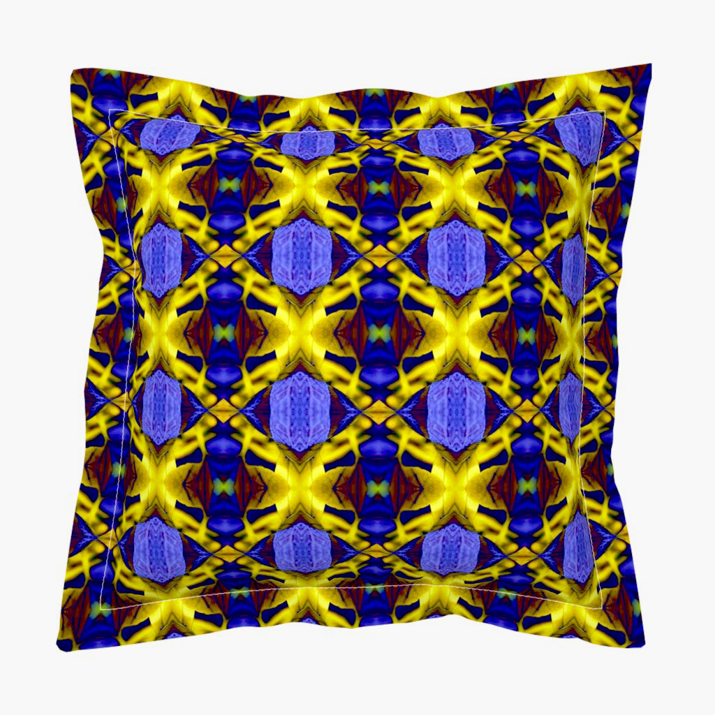 Leaves with the Bright Lights of Autumn in Blue 4 - Euro