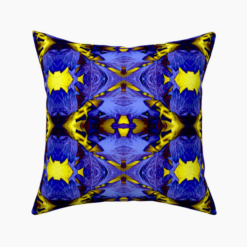 Leaves with the Bright Lights of Autumn in Blue 3 - Square