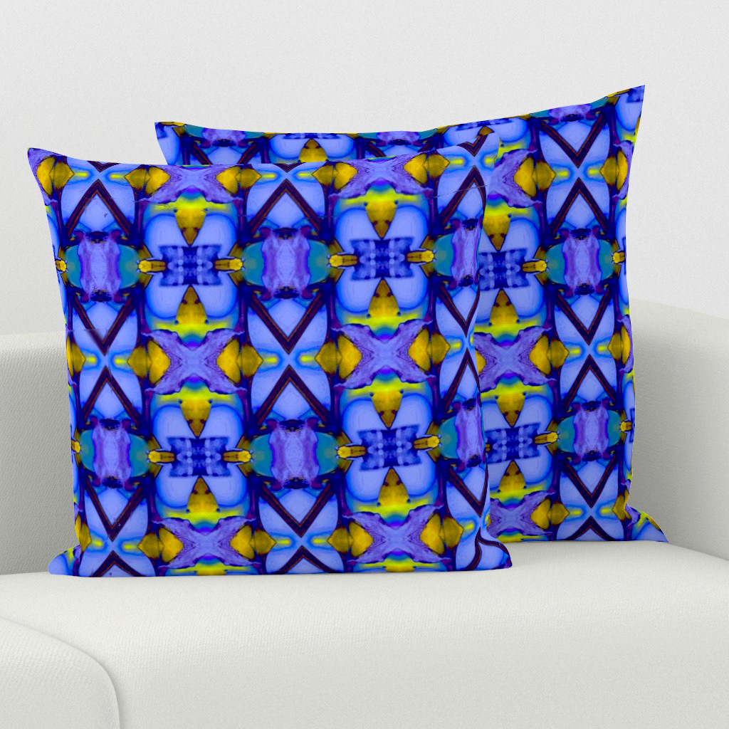 Leaves with the Bright Lights of Autumn in Blue 7 - Square