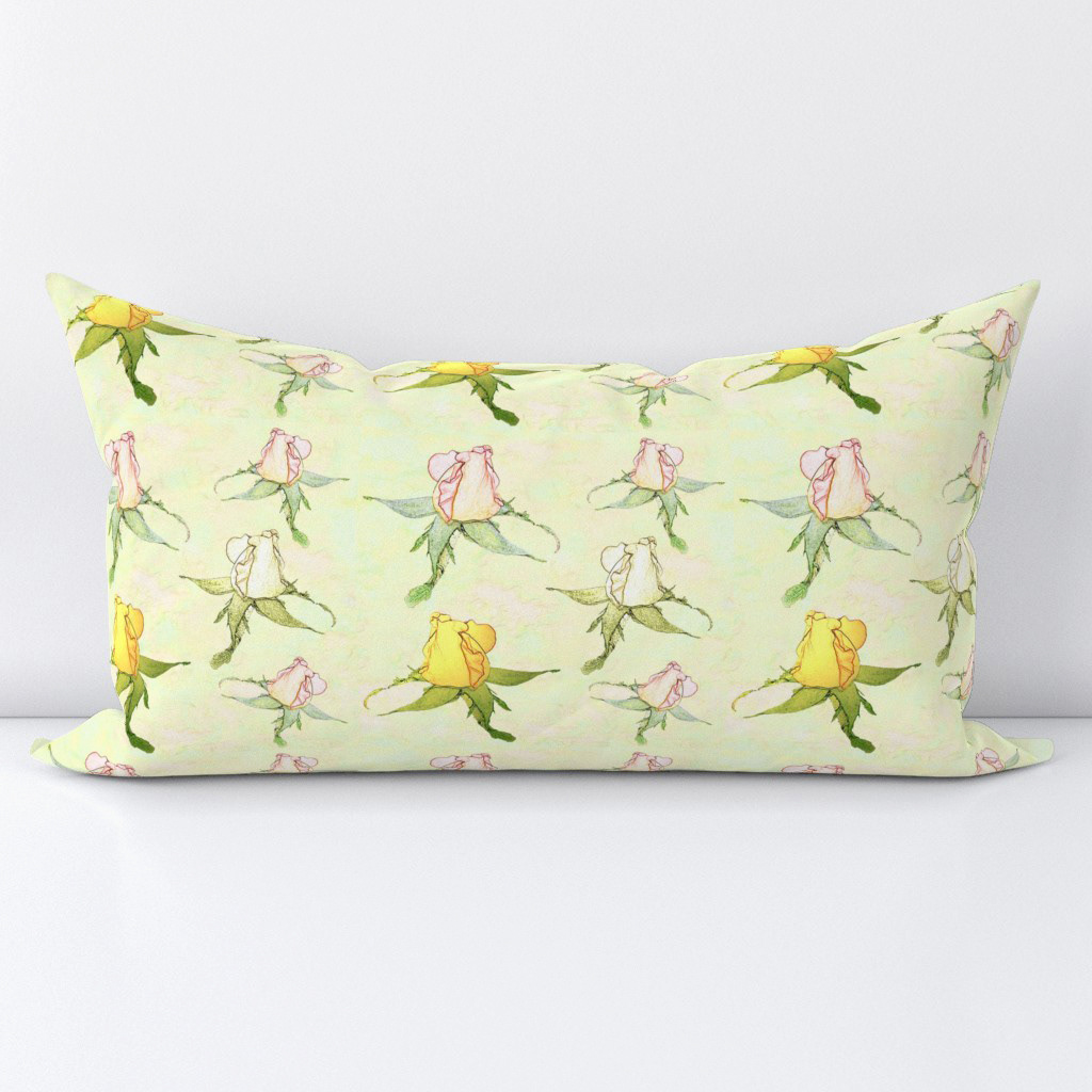 Floral Pattern with Soft Rosebuds - Lumbar