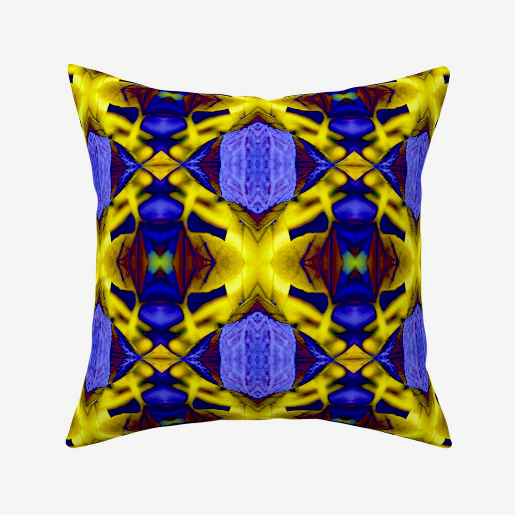 Leaves with the Bright Lights of Autumn in Blue 4 - Square
