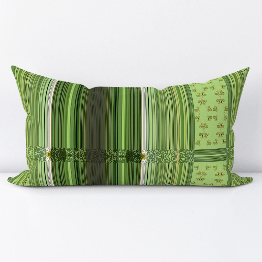 Figs Border with Green Stripes 2 - Lumbar