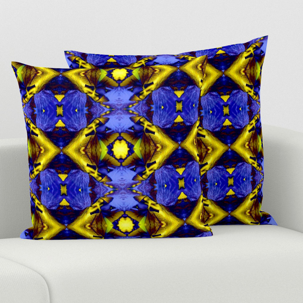 Leaves with the Bright Lights of Autumn in Blue 1 - Square