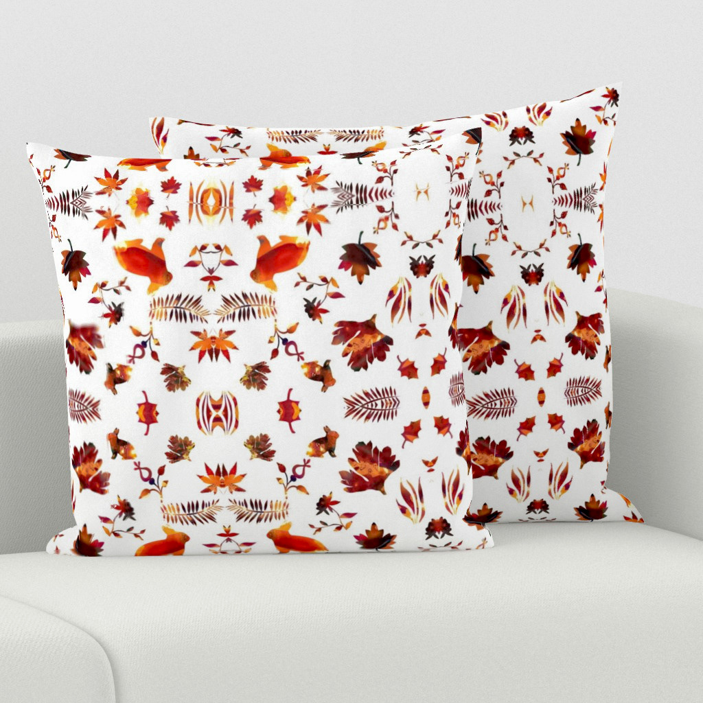 Autumn Flora with Bunnies (M) - Square