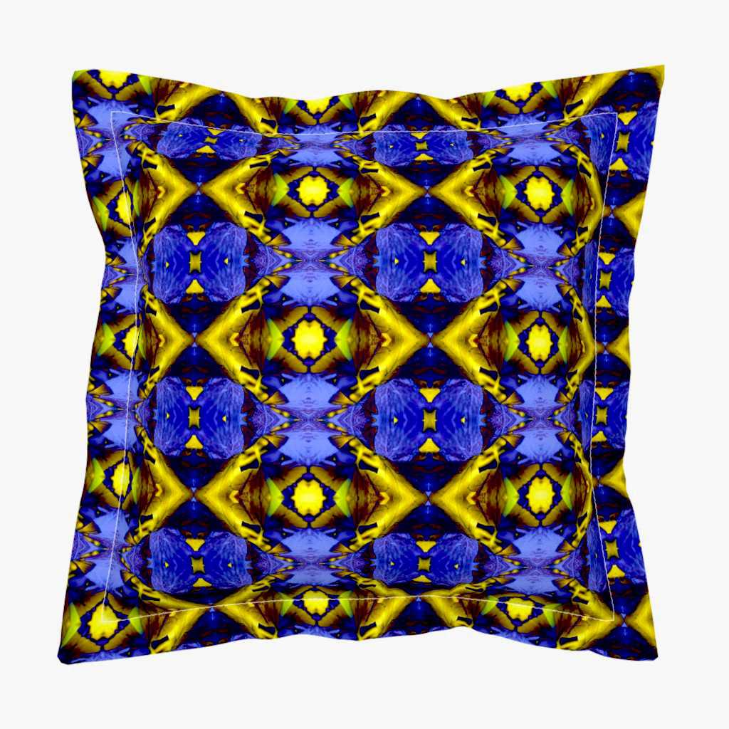 Leaves with the Bright Lights of Autumn in Blue 1 - Euro