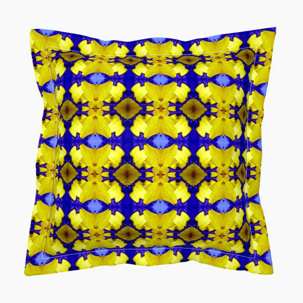 Leaves with the Bright Lights of Autumn in Blue 5 - Euro