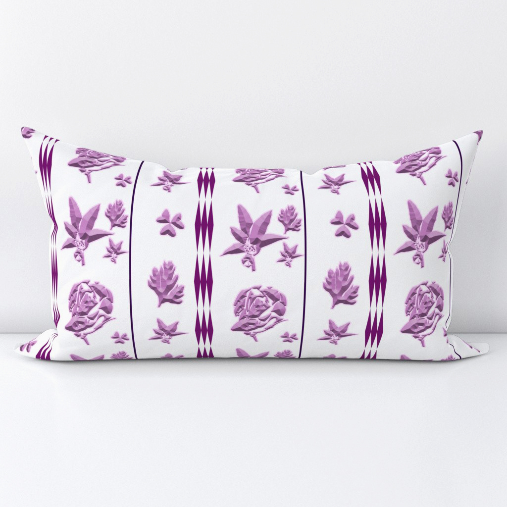 Lilies and Roses Carved in Pink Stone 1 (M) - Lumbar