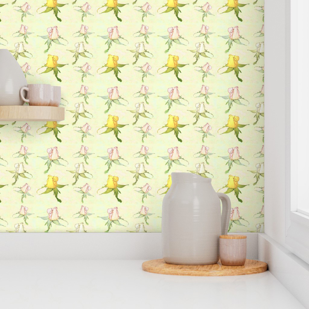 Floral Pattern with Soft Rosebuds