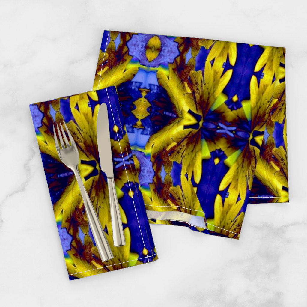 Leaves with the Bright Lights of Autumn in Blue 2