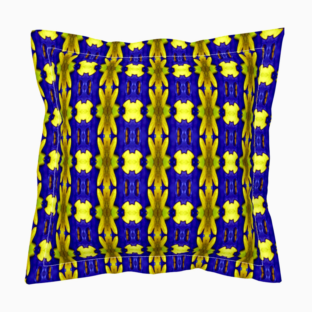 Leaves with the Bright Lights of Autumn in Blue 6 - Euro