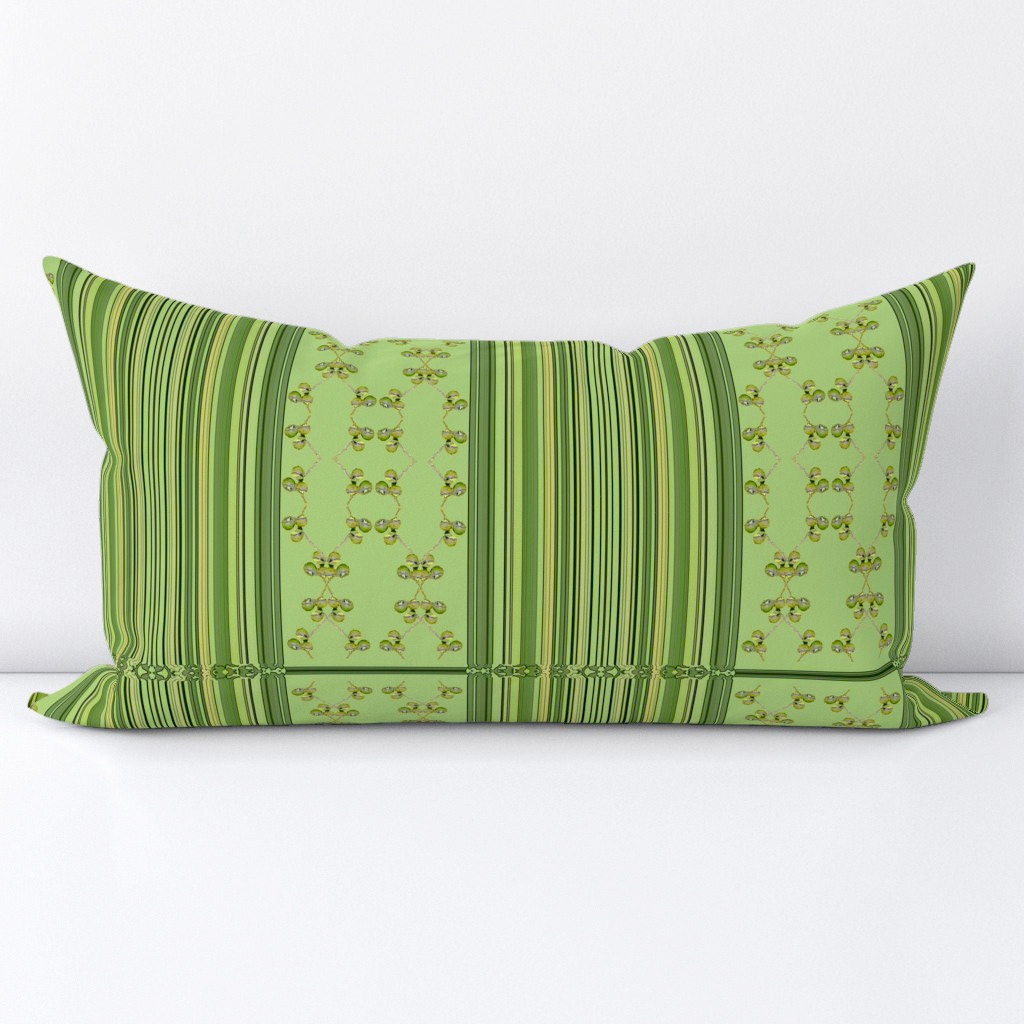 Figs Border with Green Stripes 1 (8x8) - Lumbar