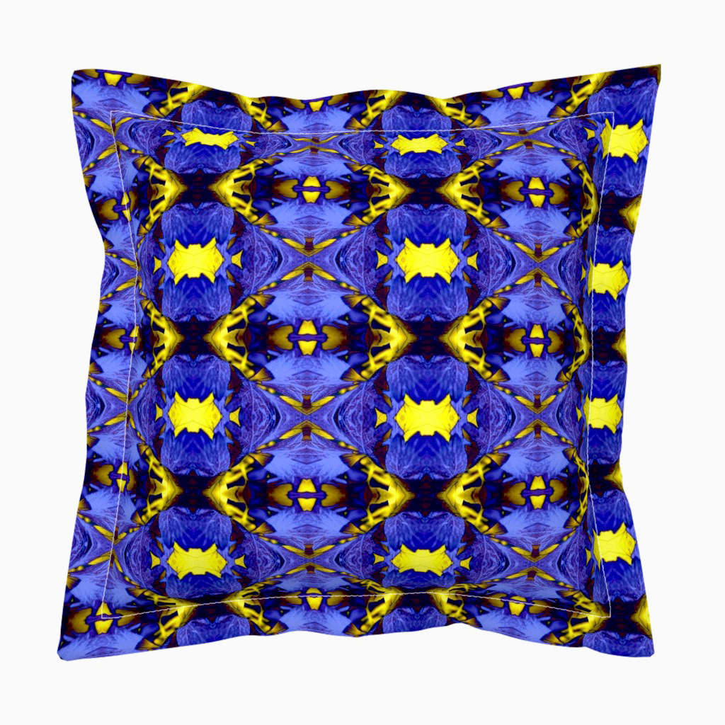 Leaves with the Bright Lights of Autumn in Blue 3 - Euro