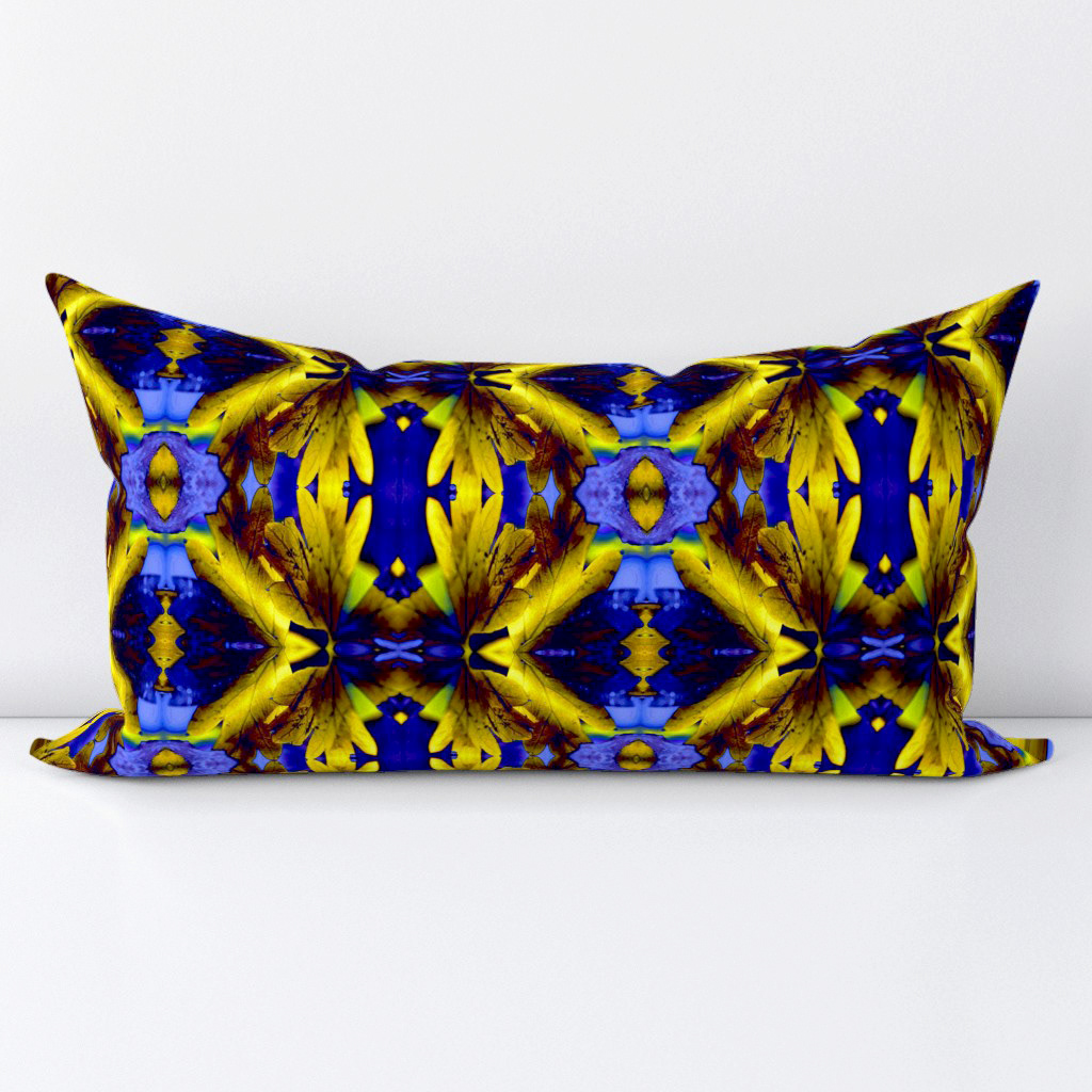 Leaves with the Bright Lights of Autumn in Blue 2 - Lumbar