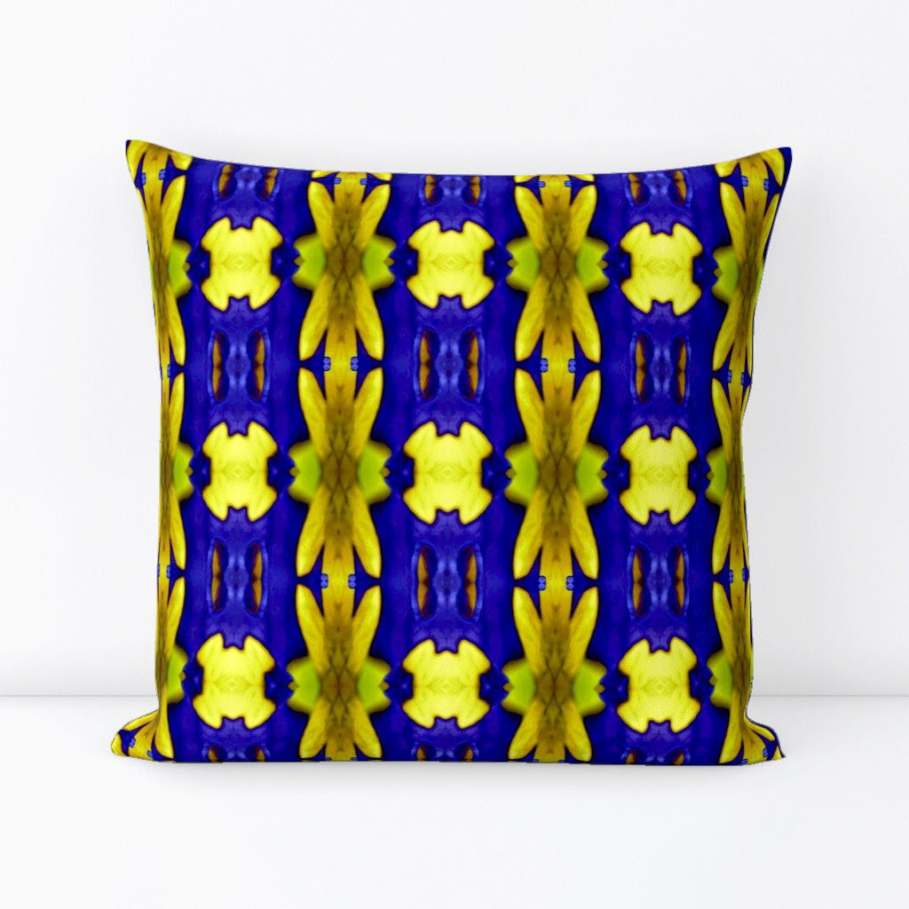 Leaves with the Bright Lights of Autumn in Blue 6 - Square