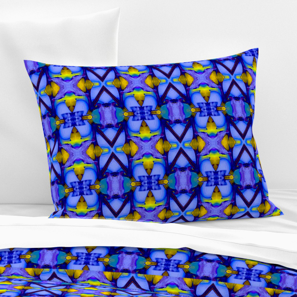 Leaves with the Bright Lights of Autumn in Blue 7 - Standard