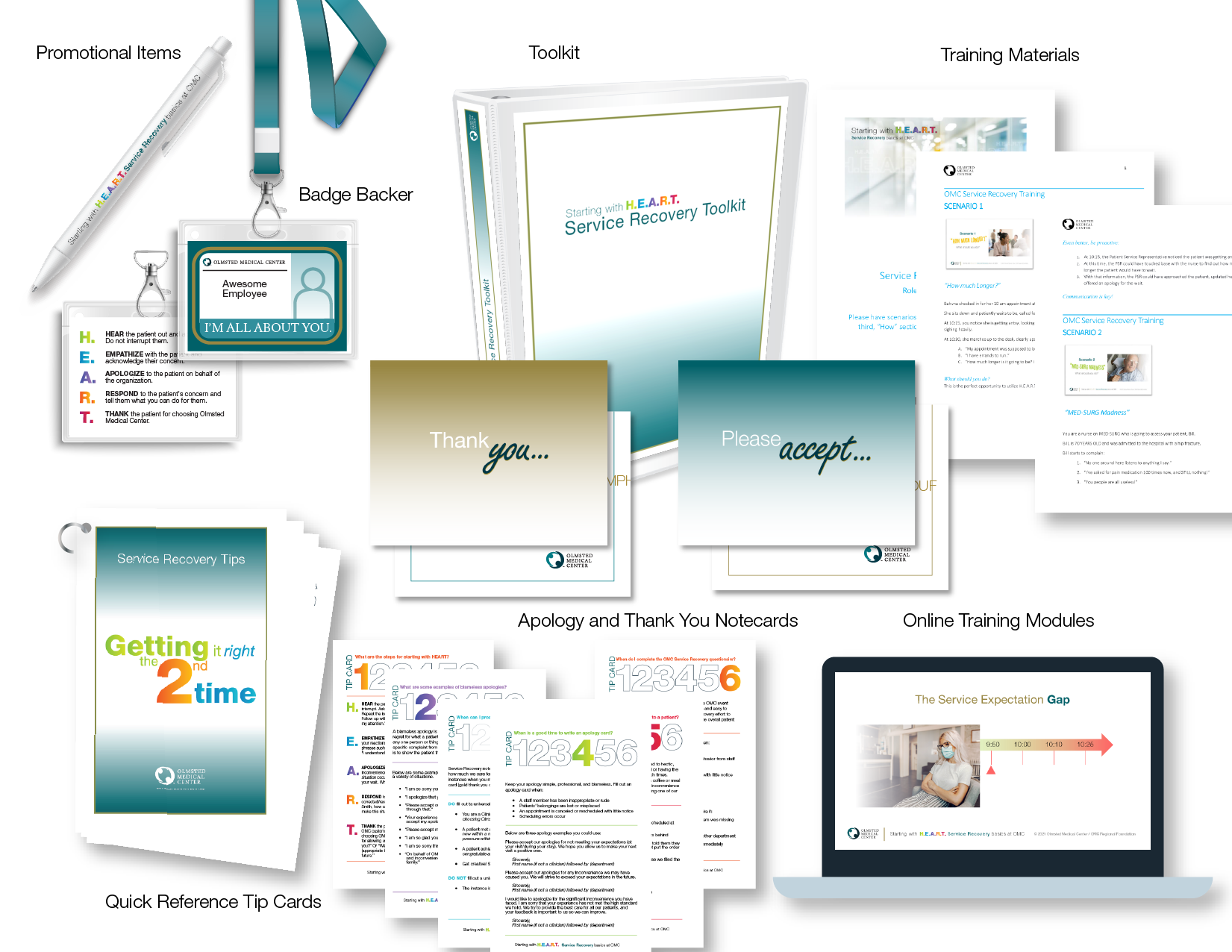 Internal branding system and products for Olmsted Medical Center's Service Recovery Program