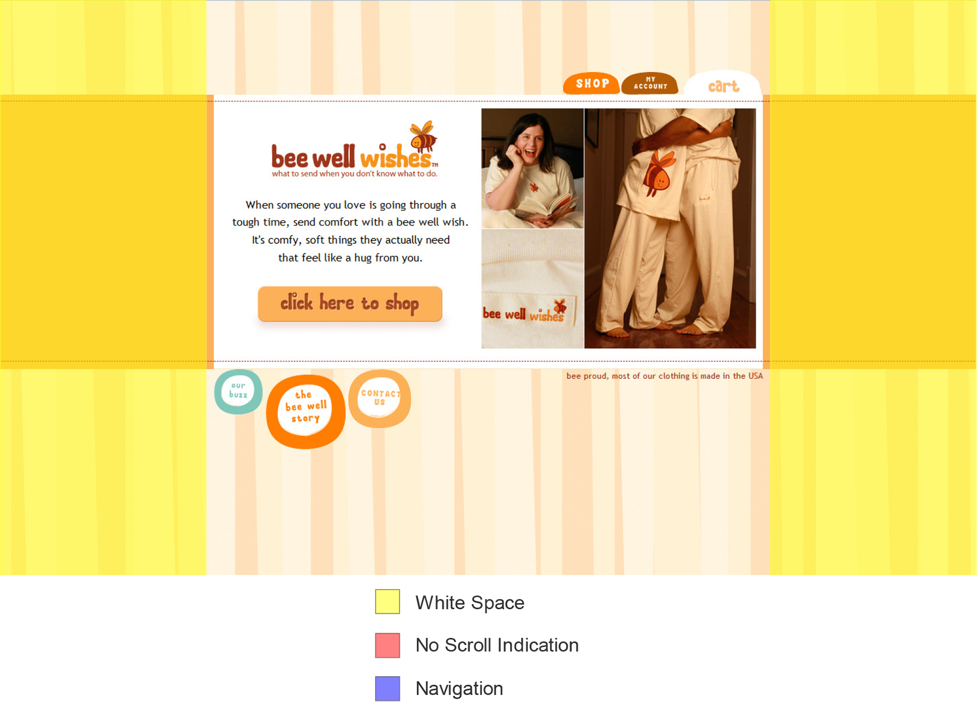 Stills from my audit of the original site. This was the home page