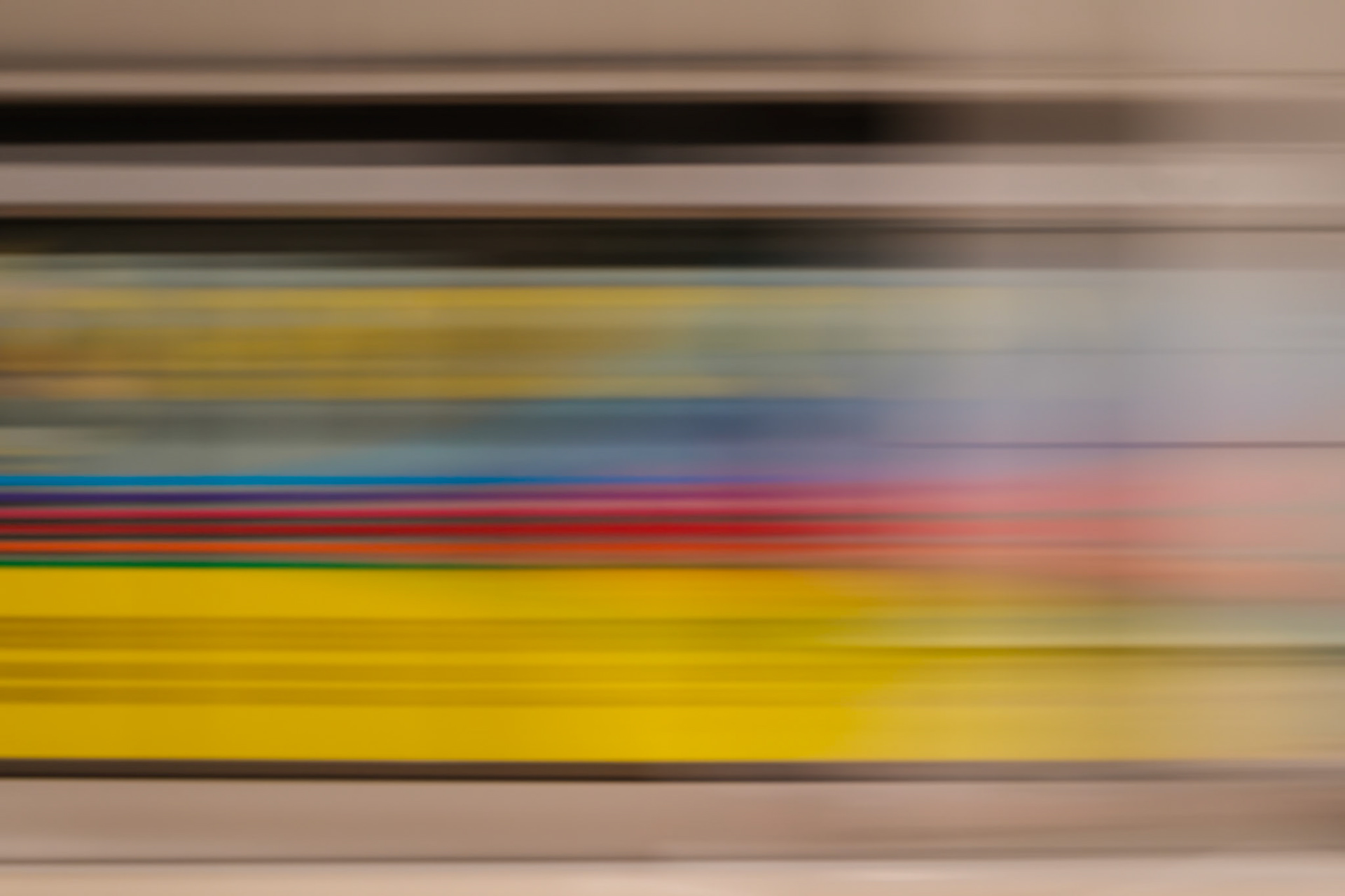 Digital Isolation VII — grey, beige, yellow and red horizontal motion blur.