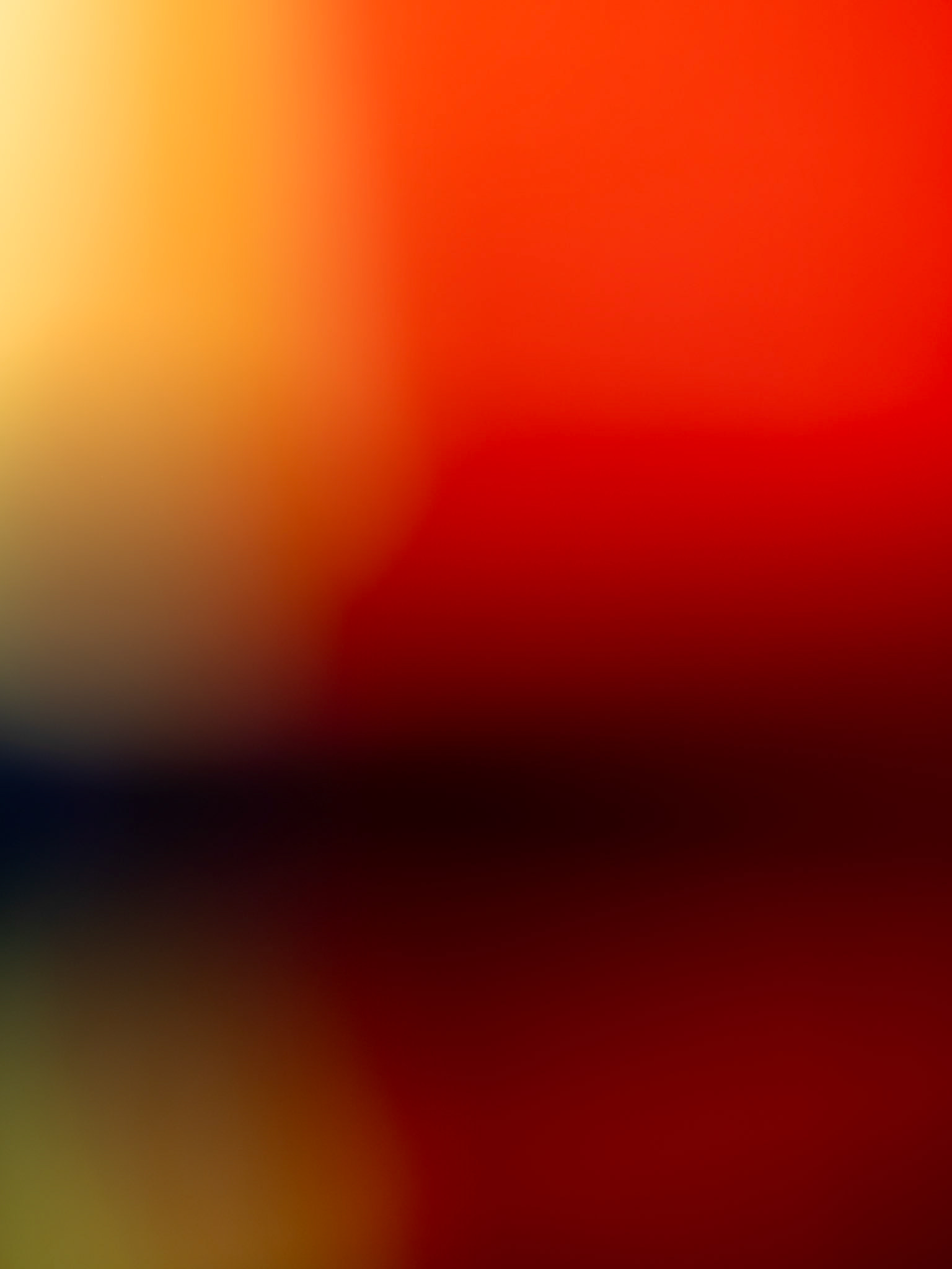 Escape III — orange and red colour fields divided by deep burgundy shadows.