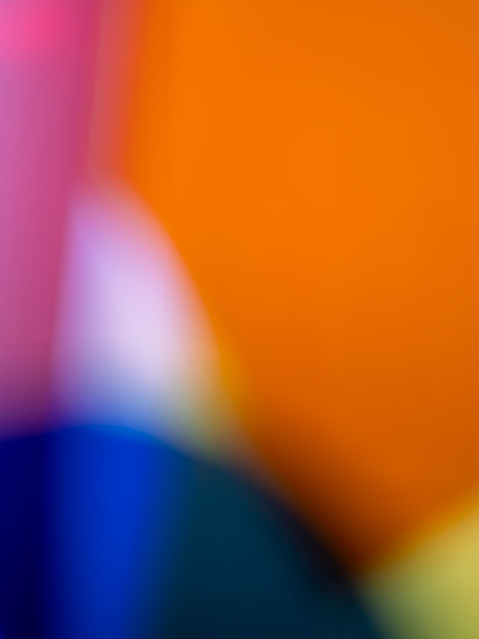 Melting Pot IX — vivid orange field edged by magenta, white and deep blue curves.