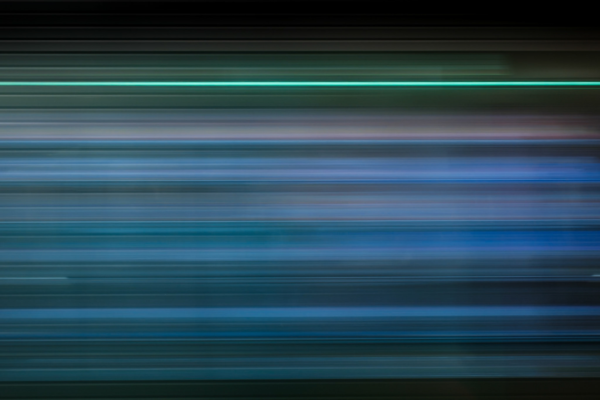 Digital Isolation II — blue, teal and green horizontal motion streaks.