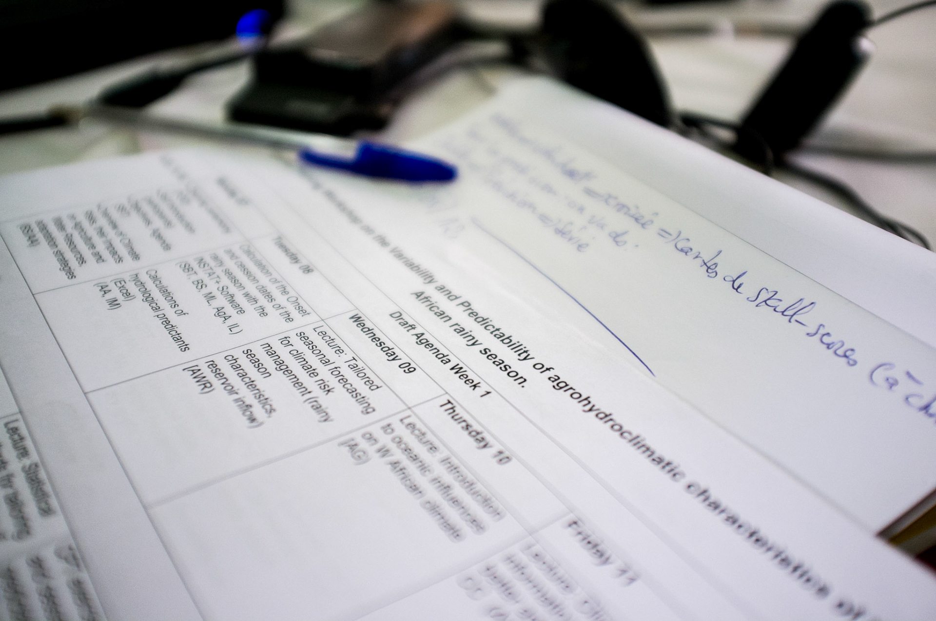 Niamey, Niger. Agenda for training climate and weather scientists across West Africa. Taken May 10, 2012.
