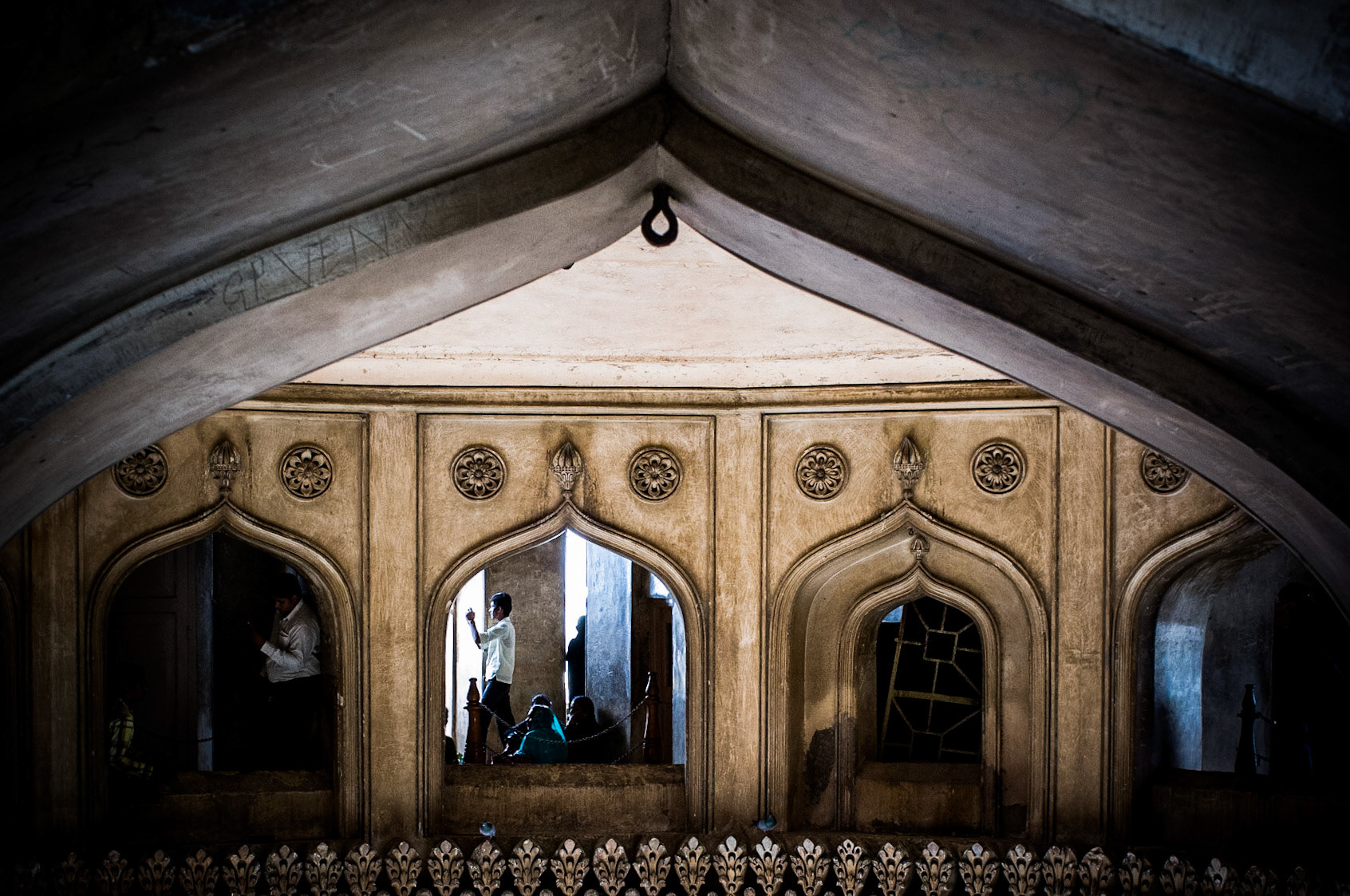 Hyderabad, India. Inside one of the most famous monuments in Andhra Pradesh. Taken September 4, 2012.