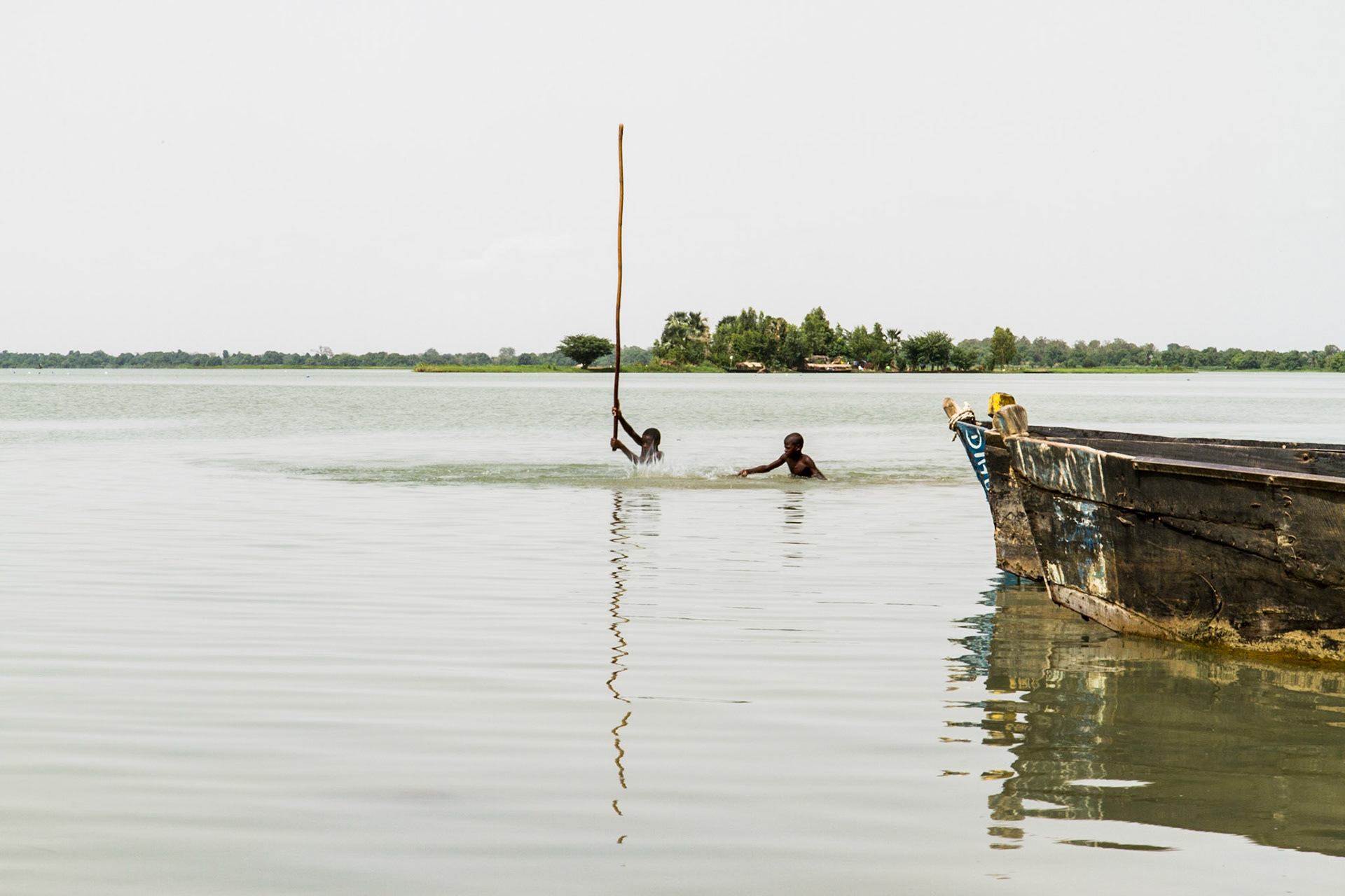Segou, Mali. Two boys swim in the Niger River. Taken June 30,2012.