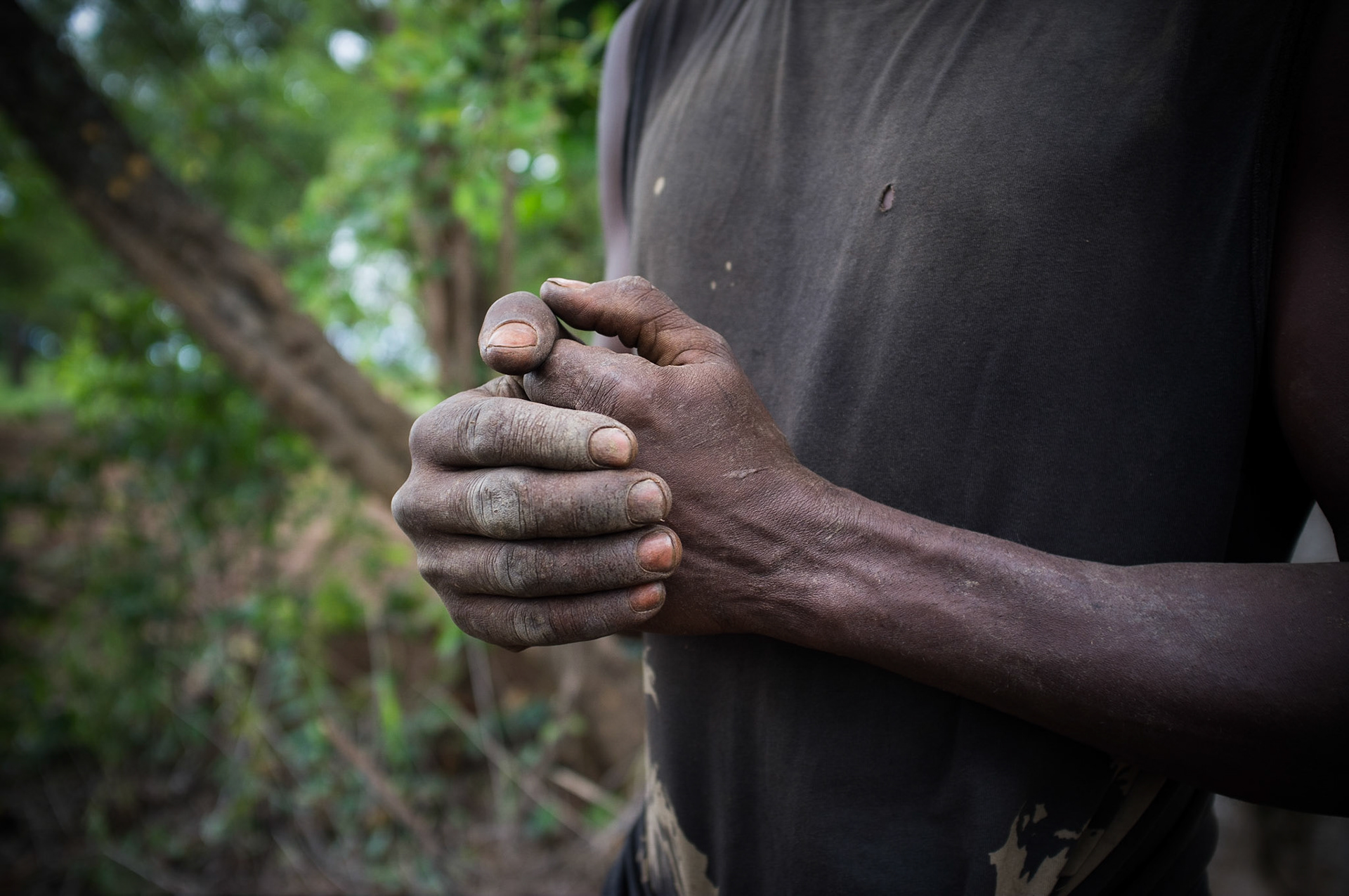 Loulouni, Mali. Amidou Diabaté, 32, is a farmer in Loulouni village in Mali. He grows maize in the wet season, and okra and sweet potatoes in the dry. Taken July 4, 2012.