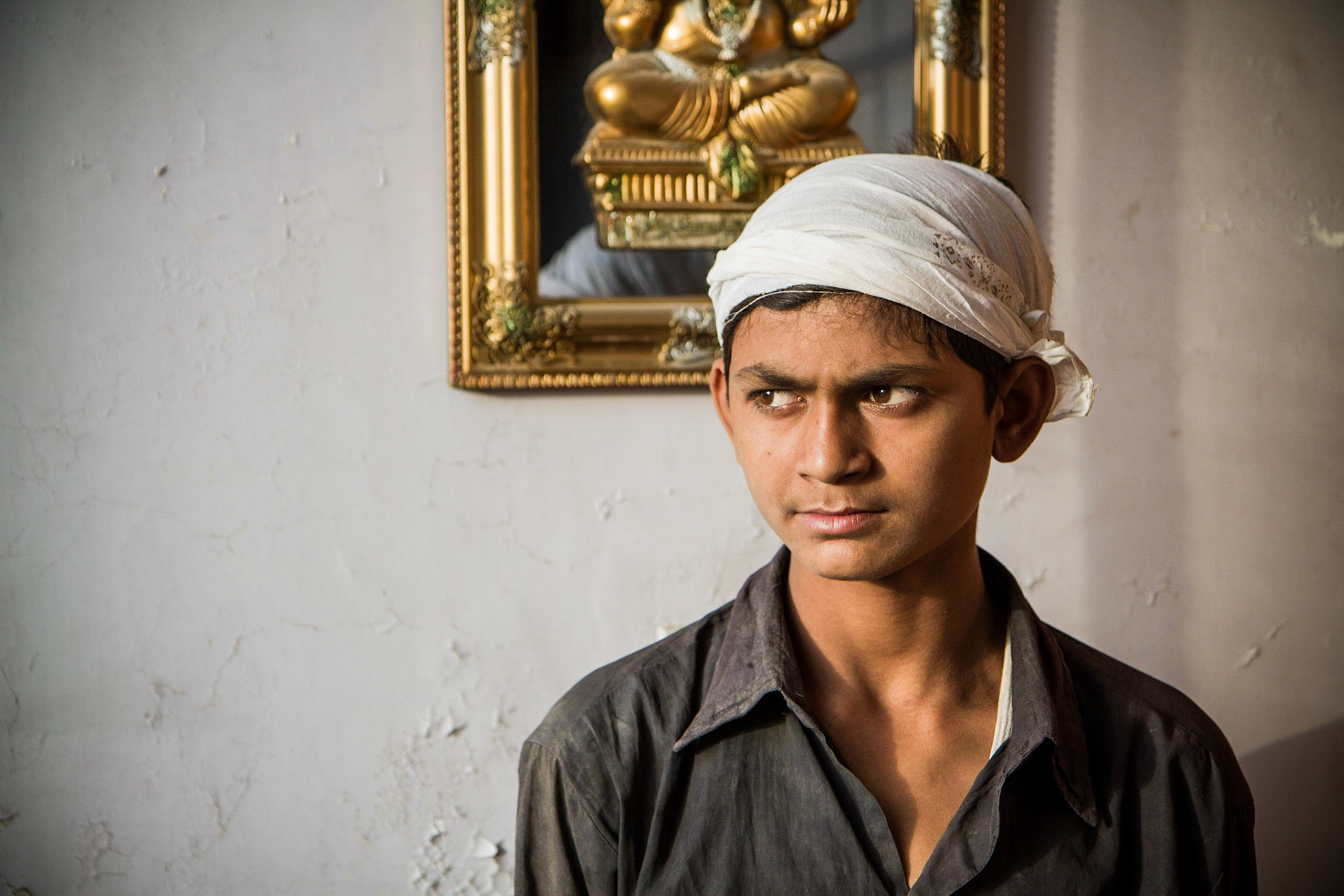 Palampur, Himachal Pradesh, India. 17-year-old Aman works as a mason. Taken August 28. 2012.