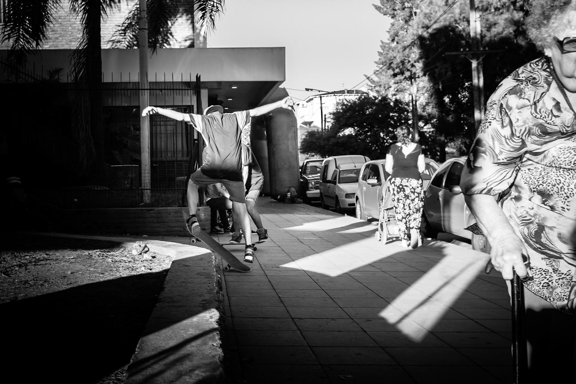 Skateboarders on the streets of Villa Bosch, a town on the outskirts of Buenos Aires, Argentina.