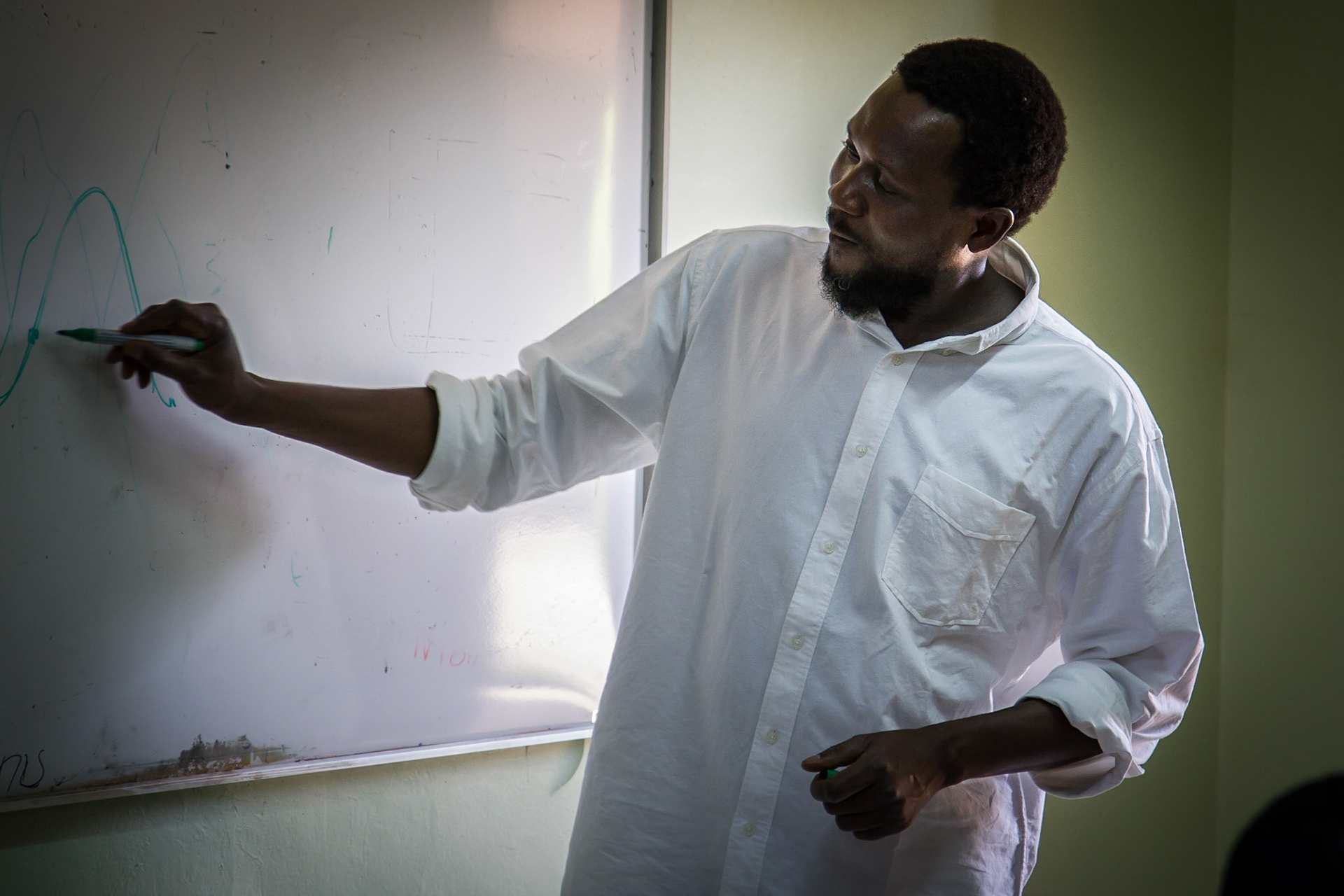 Niamey, Niger. Nigerien scientist Abdou Ali teaches at a workshop on using climate forecasts for better drought preparedness in West Africa. Taken May 8, 2012.