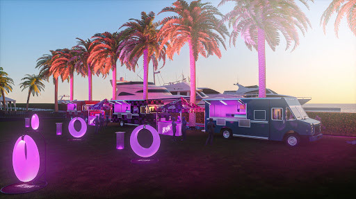 3D render of the Taco Bell food truck lineup