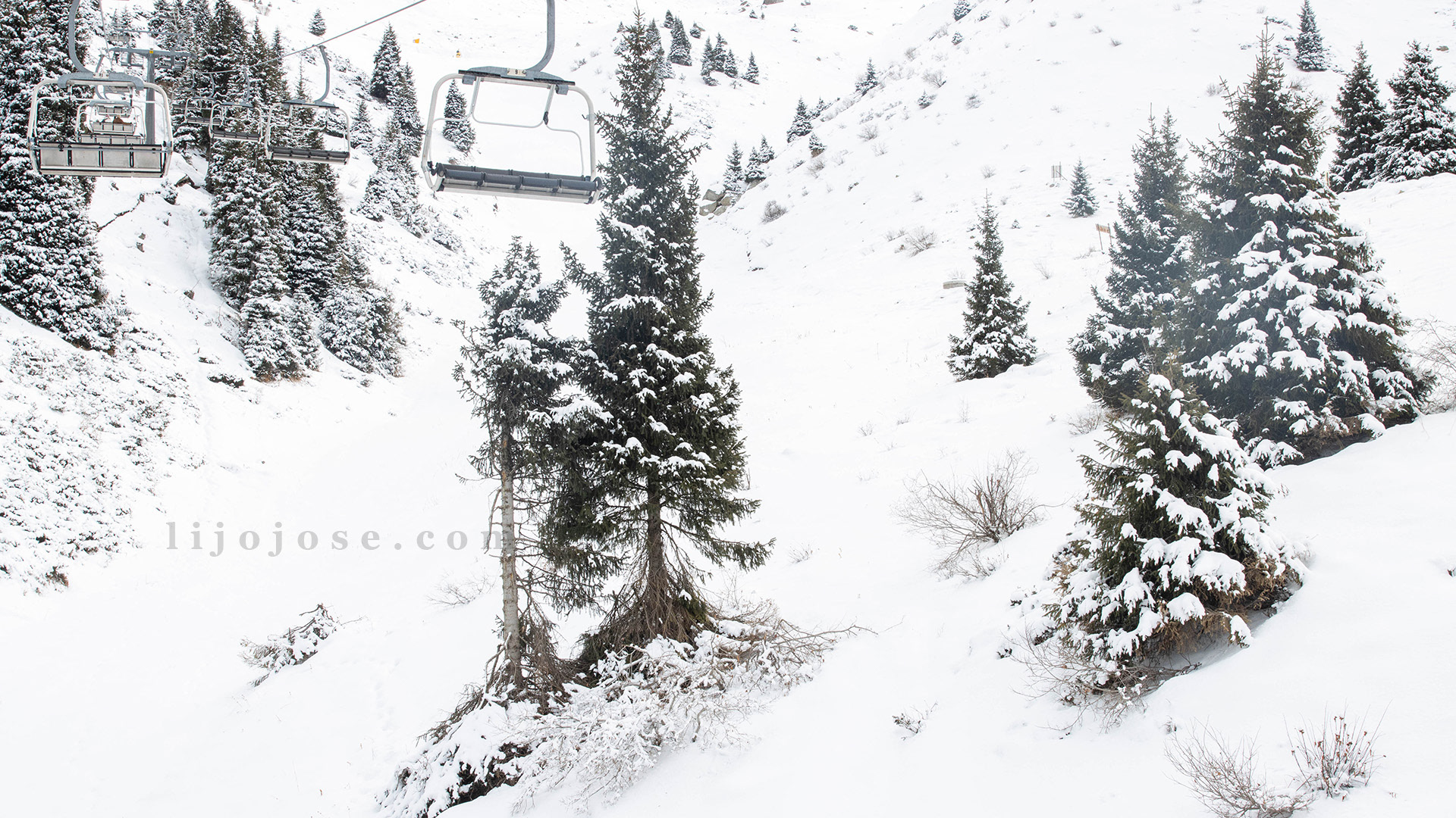 open cablecar ride snowy shymbulak