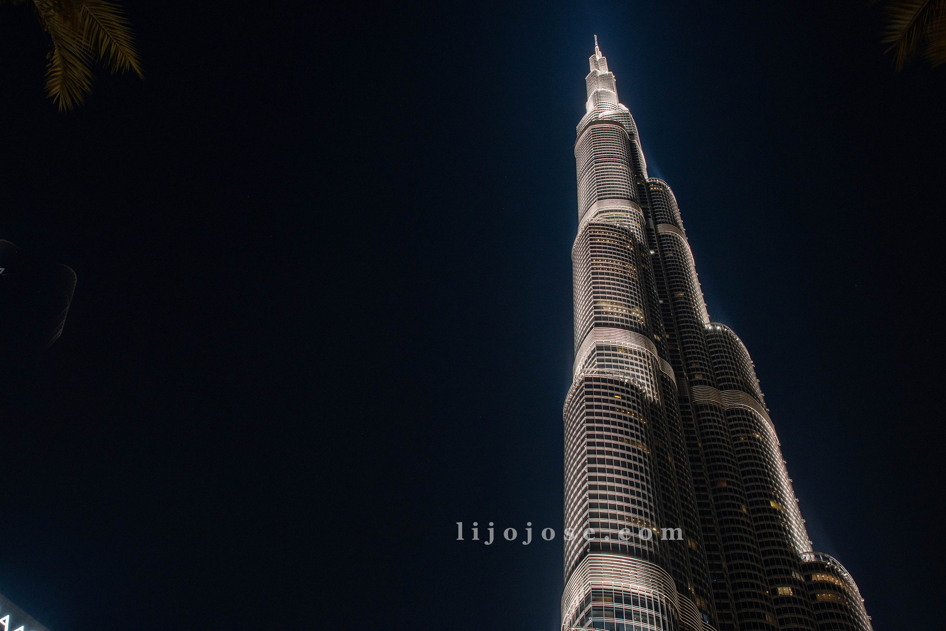 Burj Khalifa Illuminated Against the Night Sky