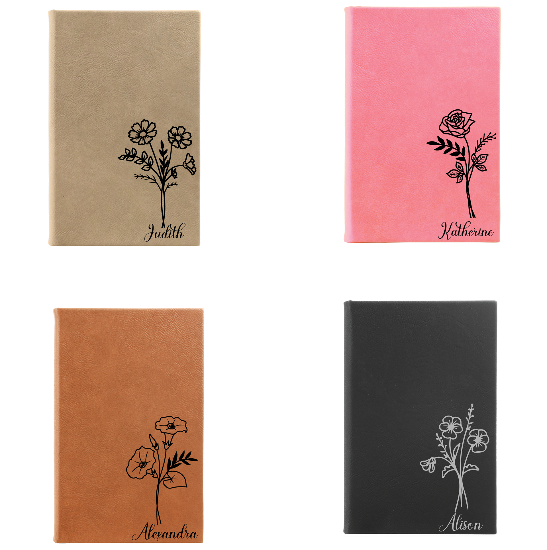 Personalized Birth Flower Journals